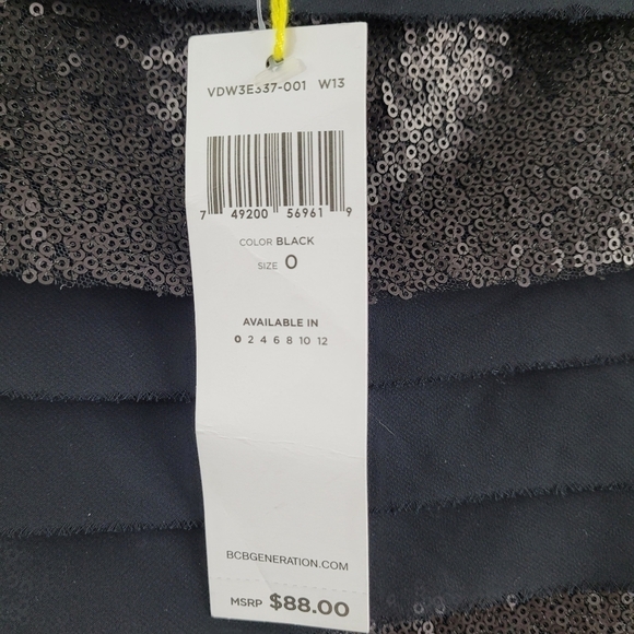 BCBGeneration Sequin Tiered Mini Skirt Black - Picture 9 of 9